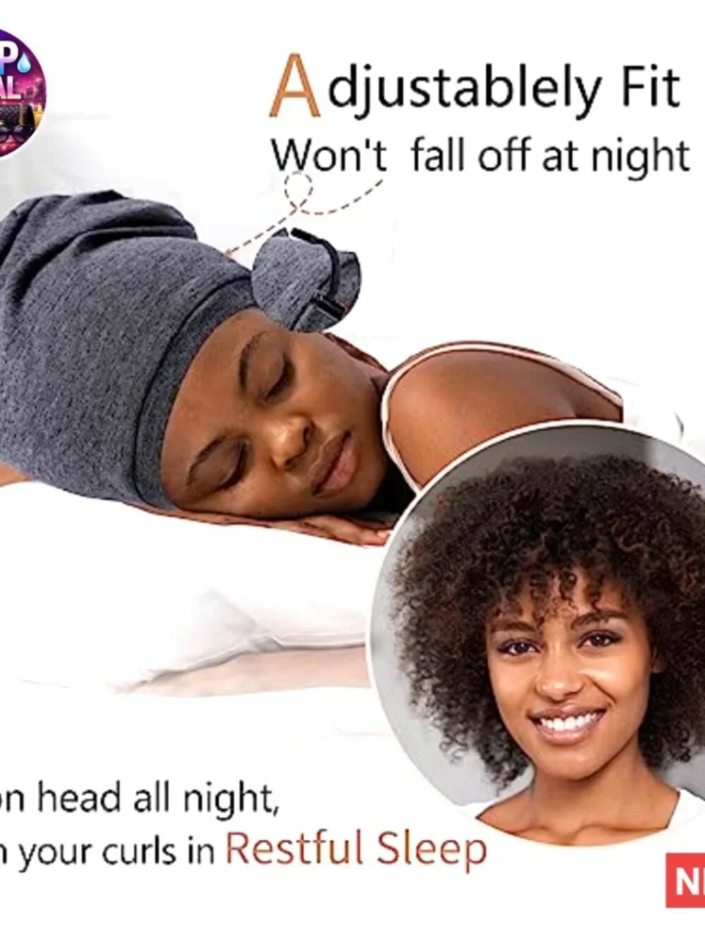 Adjustable Silk Hair Bonnet Set, Satin Lined Sleep Cap for Women and Men